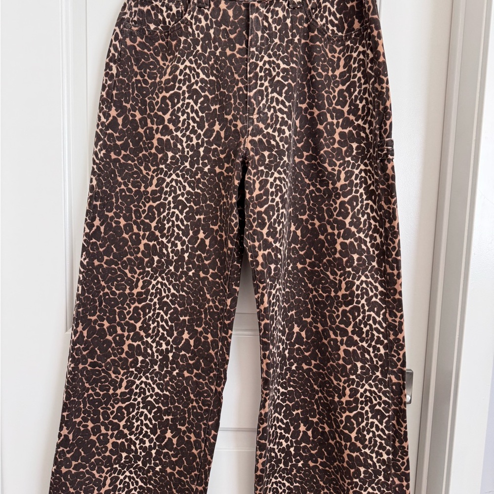Cotton:On Leopard Print Super Baggy Jeans